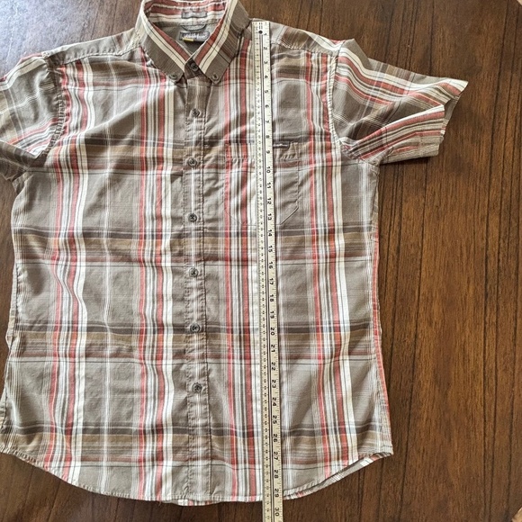 Eddie Bauer Classic Fit short sleeve cotton blend plaid button down shirt size L - Picture 14 of 16